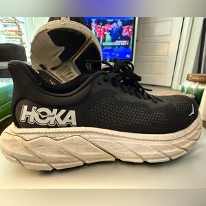 Hoka Black and White Athletic Shoe